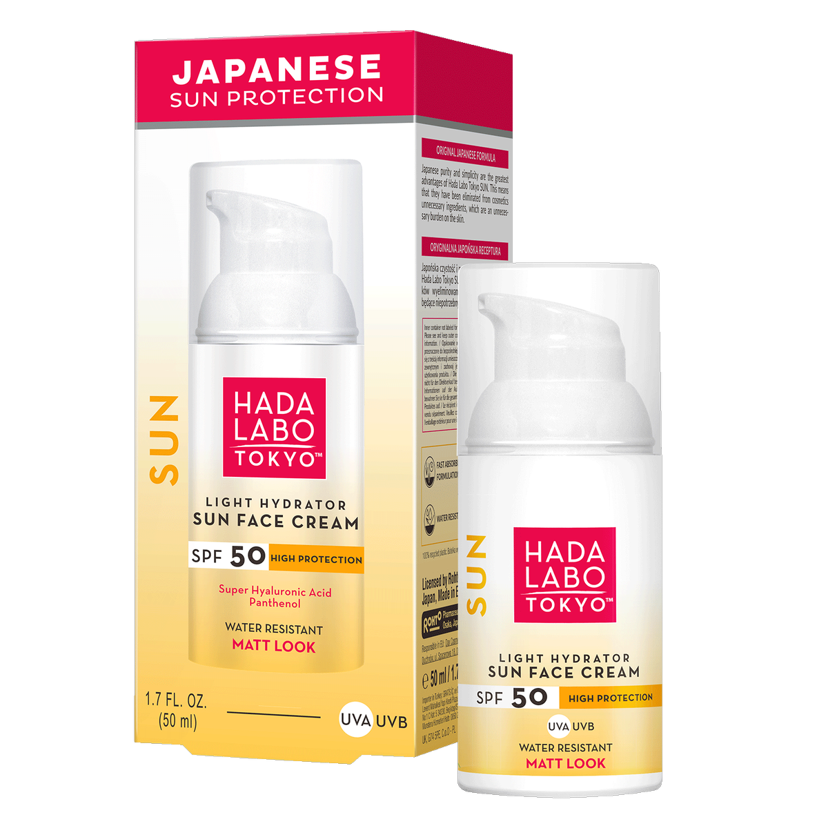 Hada Labo Tokyo Sun Cremă de față rezistentă la apă SPF50+ 50ml