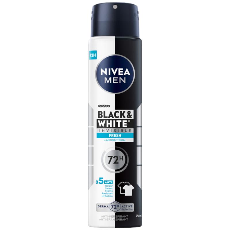 NIVEA Men Antiperspirant Black & White Invisible Fresh 250ml