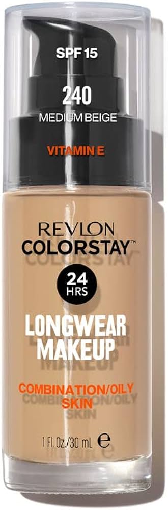 Revlon ColorStay Foundation for Oily and Combination Skin 240 Medium Beige cu pompiță
