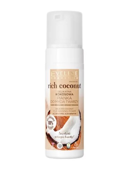 Eveline Spumă de spălare facială bogată în nucă de cocos 150ml