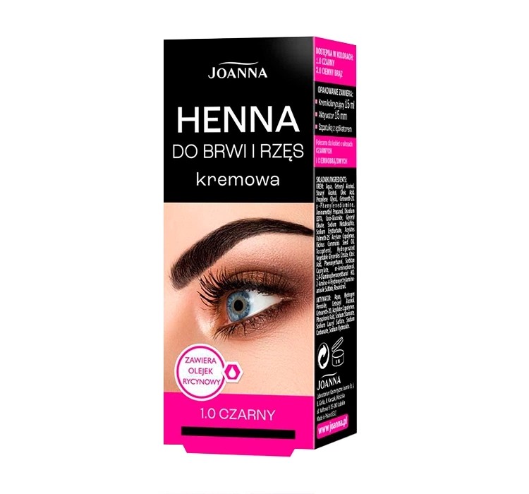 Joanna Cream Henna pentru sprâncene și gene 1.0 Negru