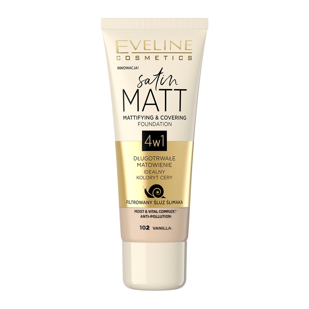 Eveline Satin Matt Foundation 102 Vanilla 30ml