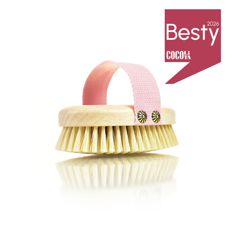 myBuddy Perie de masaj pentru corp uscat pentru piele sensibilă + geantă