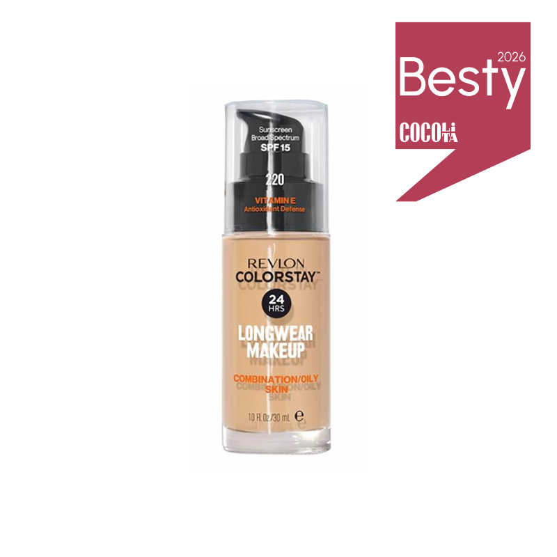 Revlon ColorStay Foundation for Oily and Combination Skin 220 Natural Beige cu pompiță