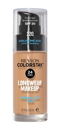 Revlon ColorStay Foundation for Dry and Normal Skin 220 Natural Beige cu pompiță