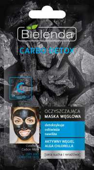 Bielenda CARBO DETOX Mască purificatoare cu cărbune pentru pielea uscată și sensibilă