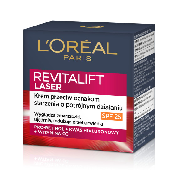 Loreal Revitalift Laser Krem Przeciw Oznakom Starzenia z Filtrem SPF25 50ml