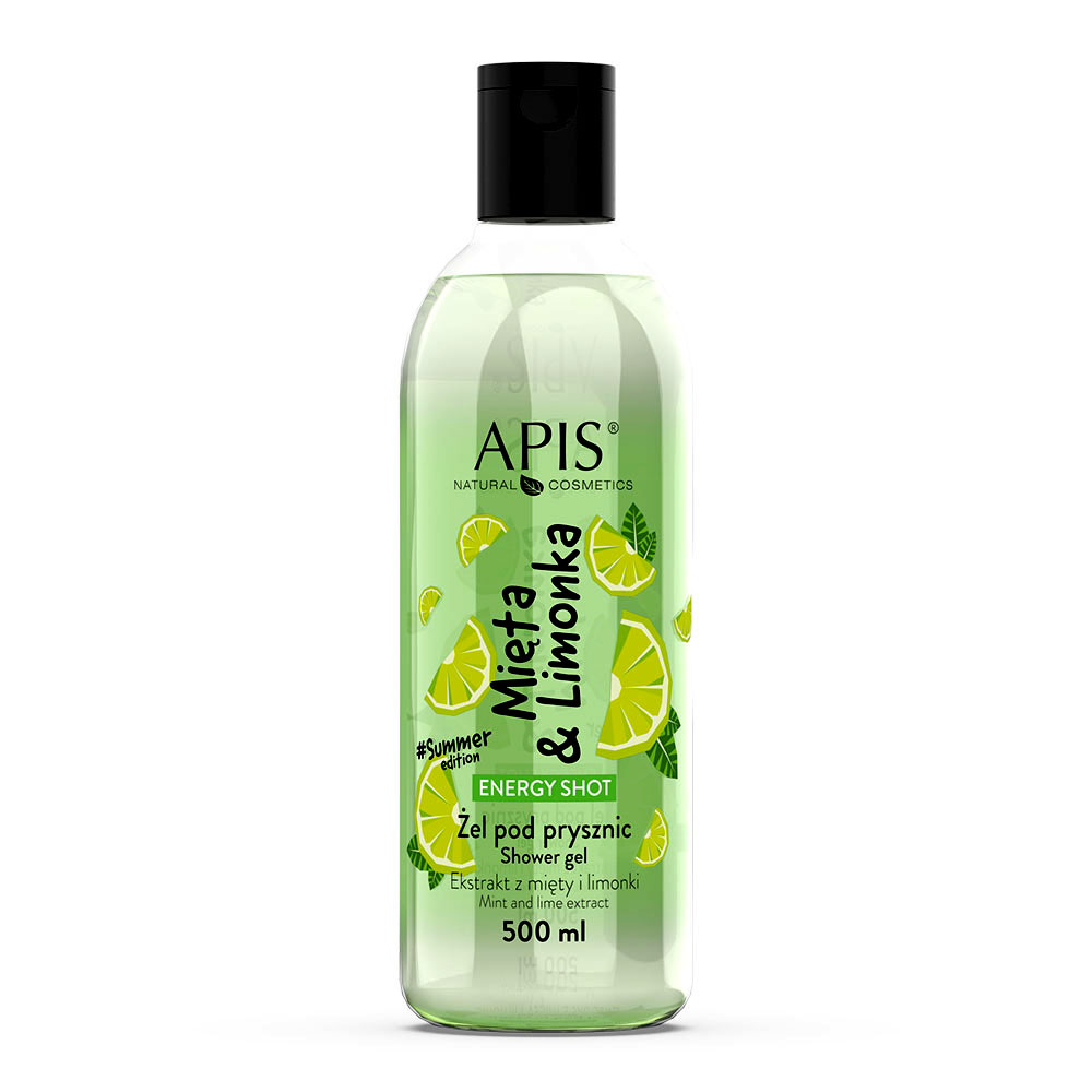 APIS Energy Shot Gel de duș cu mentă și lămâie verde 500ml