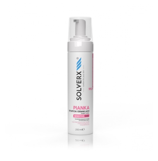 Solverx Spumă de spălare pentru piele sensibilă 200ml