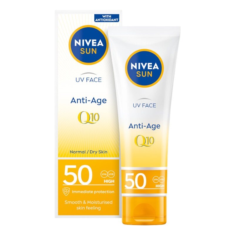 NIVEA Sun Anti-Age Q10 Cremă de față antirid cu protecție ridicată SPF50 50ml