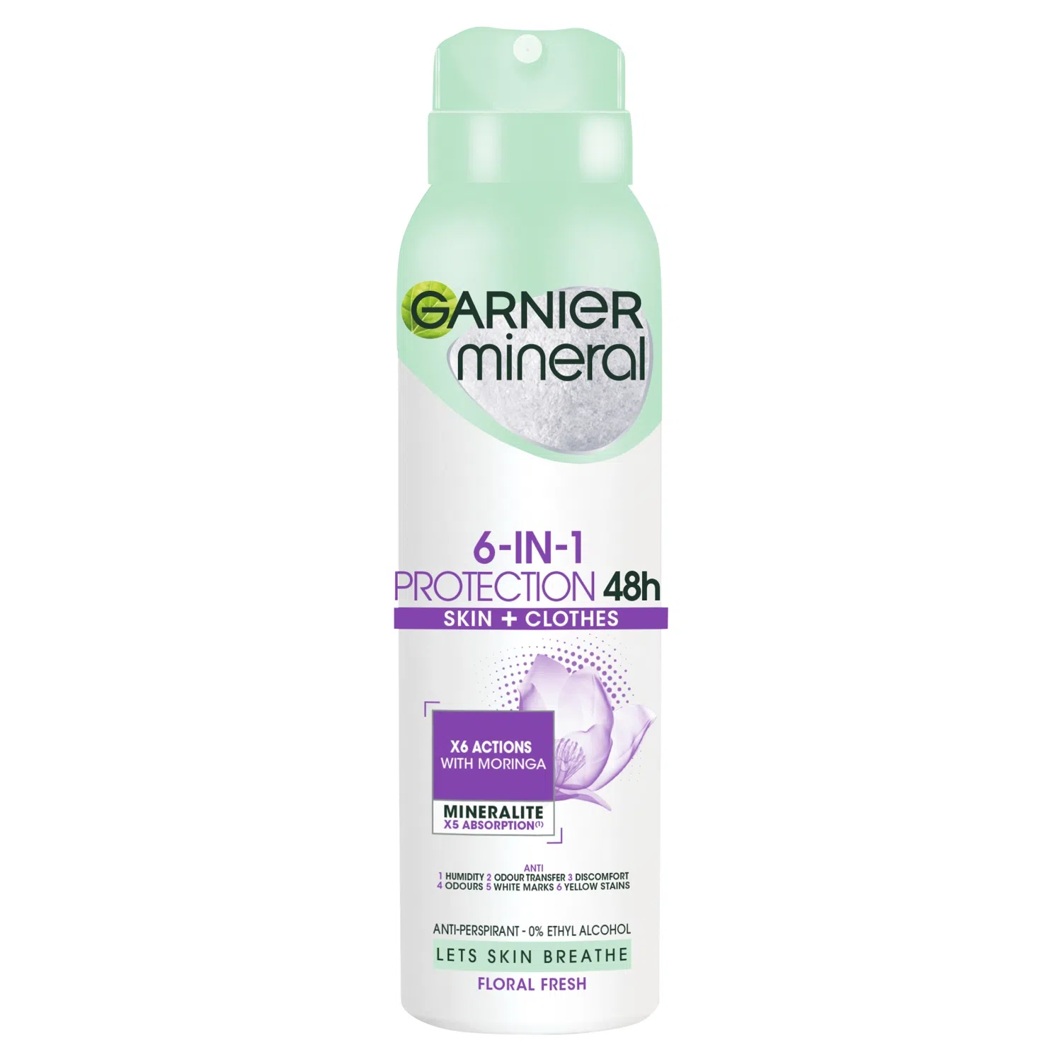 Garnier Mineral Antiperspirant 6în1 Protecție 48h Piele + Haine 150ml
