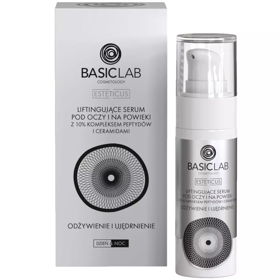 BasicLab Lifting Serum pentru ochi și pleoape cu 10% complex peptidic și ceramide 30ml