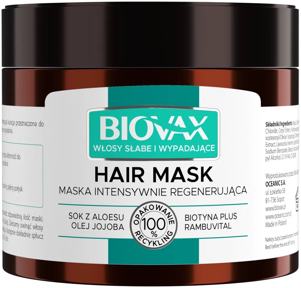 Biovax Mască regeneratoare intensivă pentru părul slab și căzut 250ml