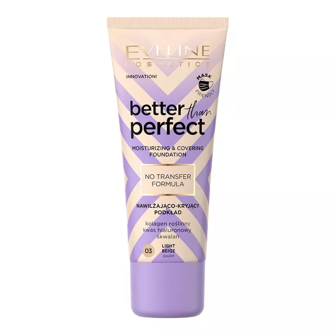 Eveline Better Than Perfect Fond de ten hidratant și acoperitor 03 Light Beige