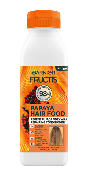 Garnier Fructis Papaya Hair Food Conditioner pentru părul deteriorat 350ml