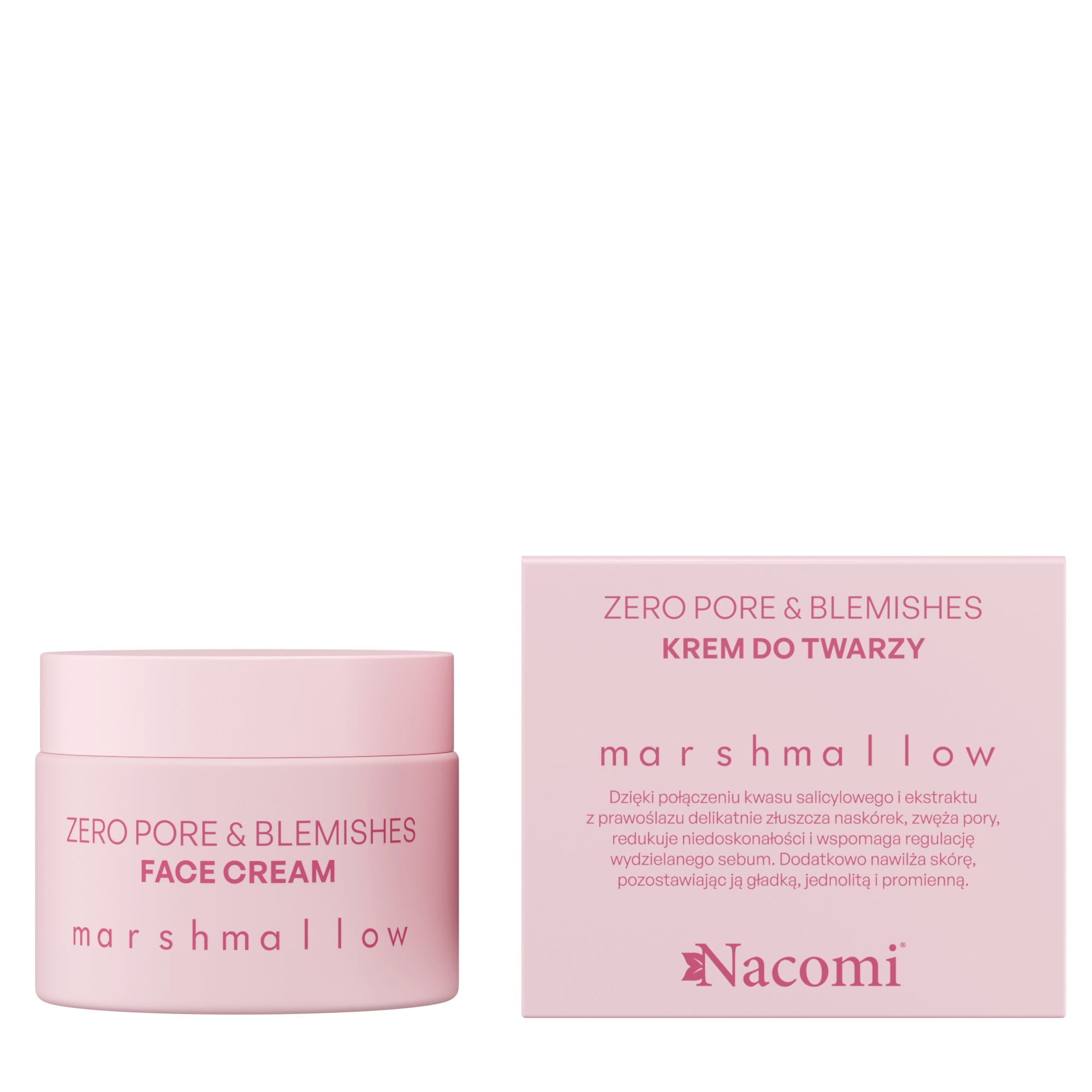 Crema de față Nacomi Marshmallow Zero Pore & Blemishes 40ml