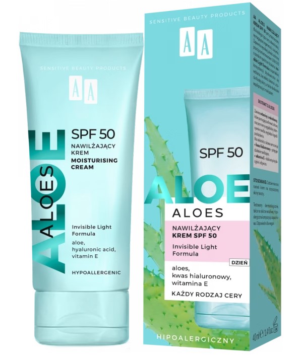AA Aloe Vera Moisturising Cream SPF50 40ml