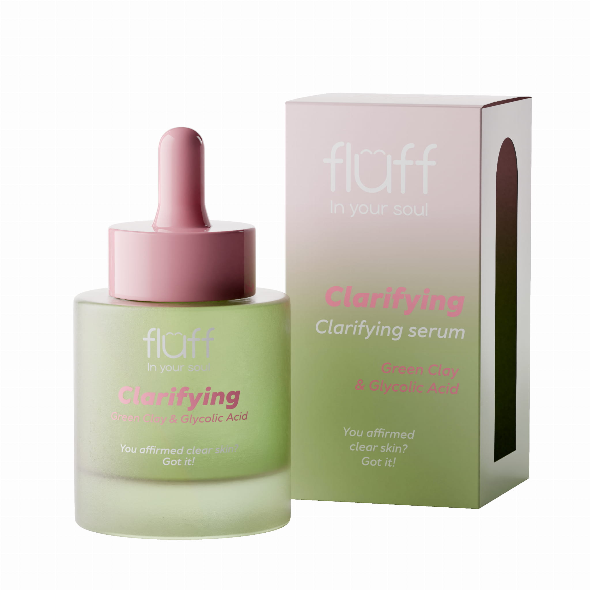 Fluff Serum purificator cu argilă verde și acid glicolic 30ml