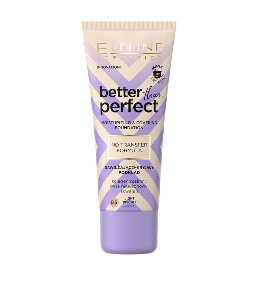 Eveline Better Than Perfect Fond de ten hidratant și acoperitor 0.5 Light Biscuit