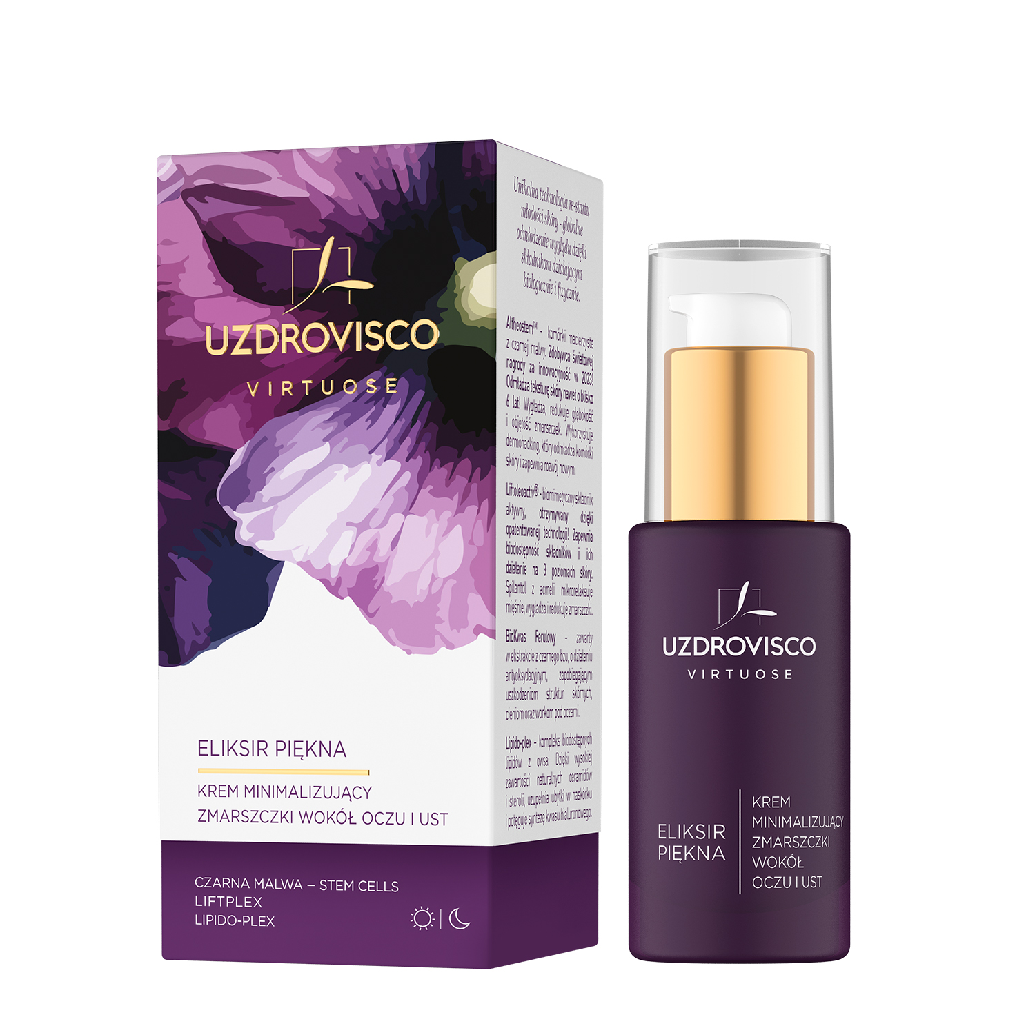 Uzdrovisco Virtuose Elixir of Beauty Cremă de minimizare a ridurilor pentru ochi și buze 30ml