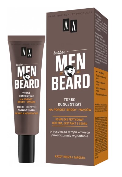 AA Men Beard Turbo Beard și Mustache Concentrat de creștere a bărbii și a mustății 30ml