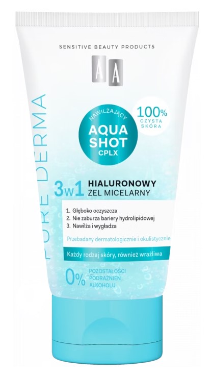 AA Pure Derma Pure Derma Hyaluronic Micellar Gel 3în1 150ml
