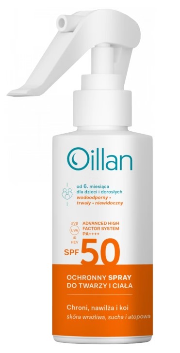 Oillan Spray protector pentru față și corp cu filtru SPF50+ 125ml
