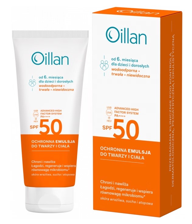 Oillan Emulsie protectoare pentru față și corp cu filtru SPF50+ 100ml