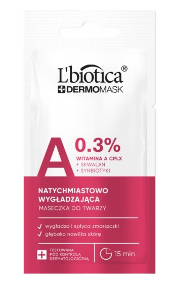 Lbiotica Dermomask Dermomask Mască de față instantanee de netezire cu vitamina A 8ml