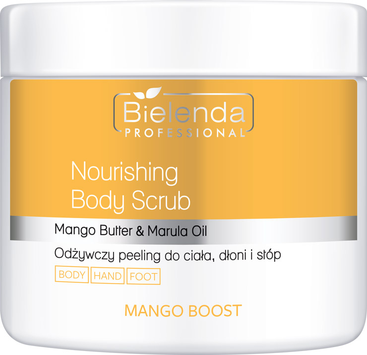 Bielenda Professional Mango Boost Exfoliant de corp hrănitor pentru mâini și picioare 550g