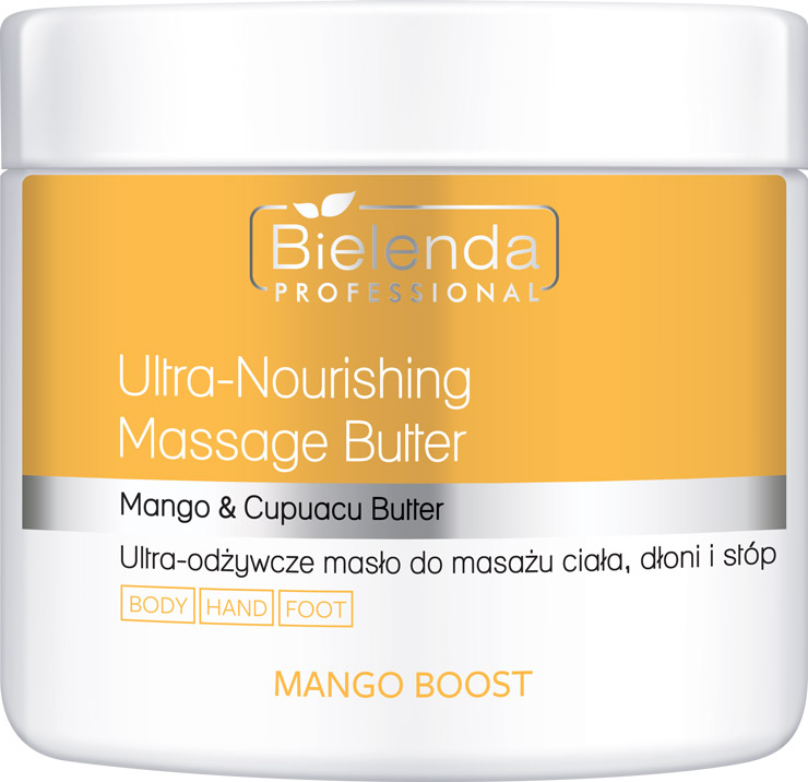 Bielenda Professional Unt de corp pentru masajul mâinilor și picioarelor Ultra-Nourishing Body Butter 500ml