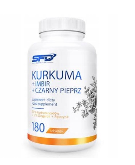 SFD Turmeric + Ghimbir + Piper negru Supliment alimentar 180 Tablete