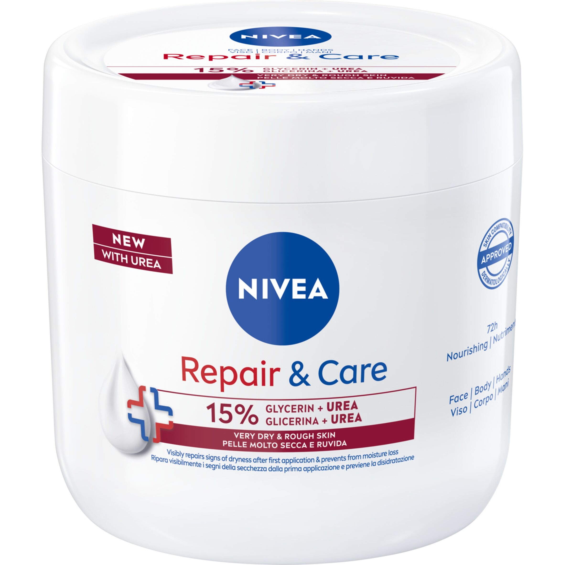 NIVEA Repair & Care Cremă multifuncțională pentru piele sensibilă, hidratantă și protectoare, fără parfum 400ml