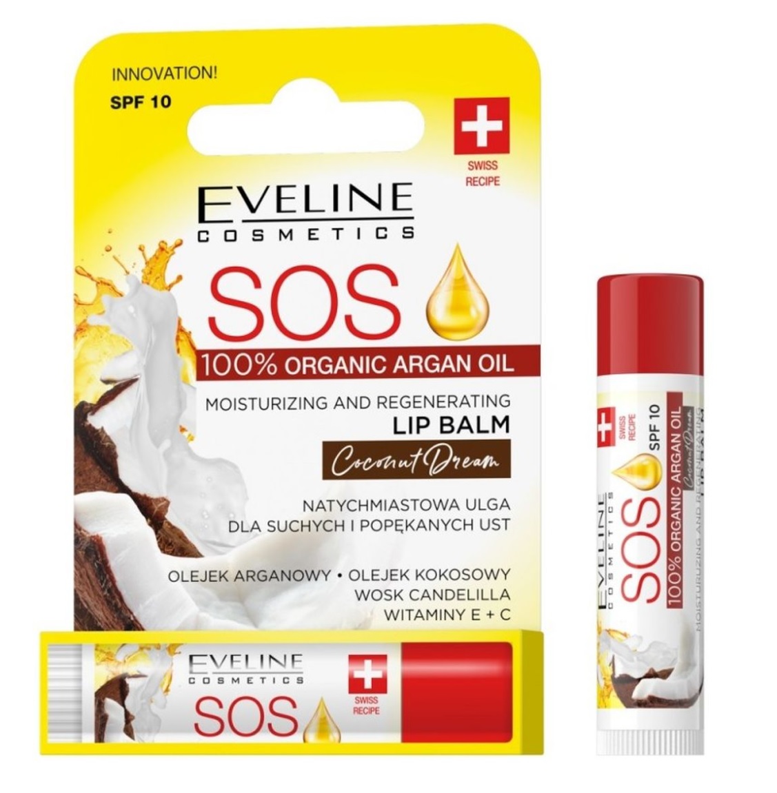 Eveline SOS SOS Argan Protective Lipstick Coconut Dream
