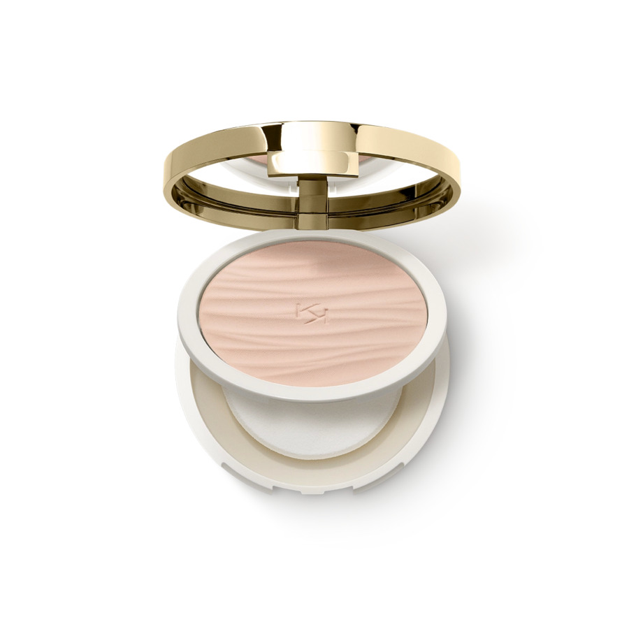 KIKO Milano Gold Reflections Fond de ten pudră matifiantă KIKO Milano Gold Reflections cu SPF50 01 Ivory