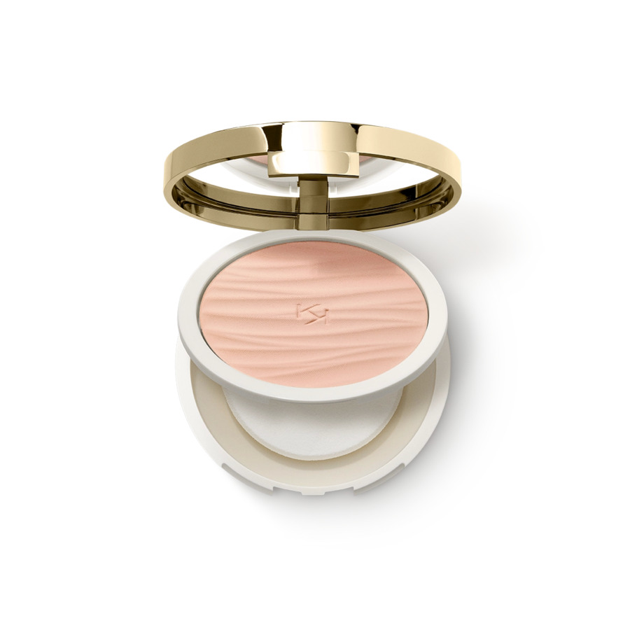 KIKO Milano Gold Reflections Fond de ten pudră matifiantă KIKO Milano Gold Reflections cu SPF50 04 Warm Rose