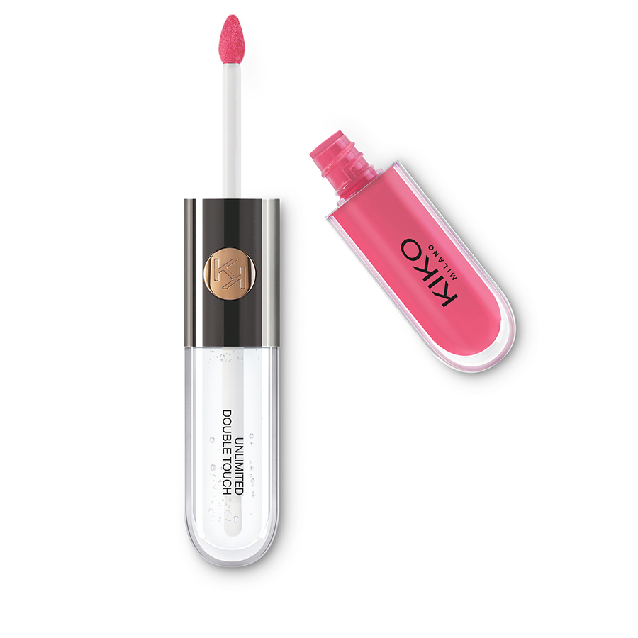 KIKO Milano Unlimited Double Touch ruj lichid în doi pași 111 Satin Pink Camellia 6ml