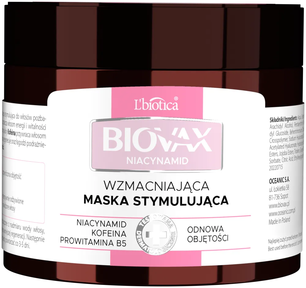 Biovax Mască stimulatoare cu niacinamidă 250ml