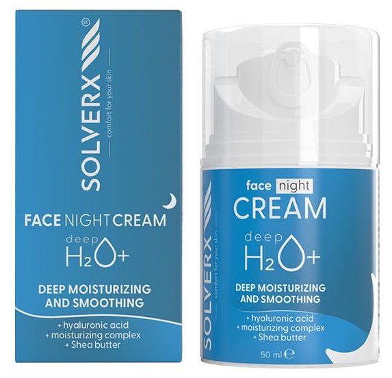 Solverx Deep H2O+ Cremă de noapte hidratantă 50ml