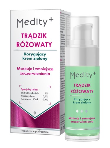 Medity+ Cremă verde de corectare a acneei și rozaceei 30ml