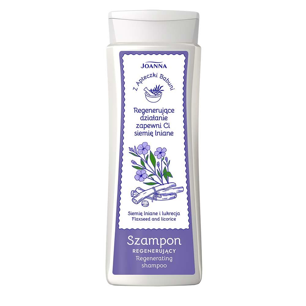 Joanna Z Apteczki Babuni Șampon regenerant cu semințe de in și lemn dulce 300ml
