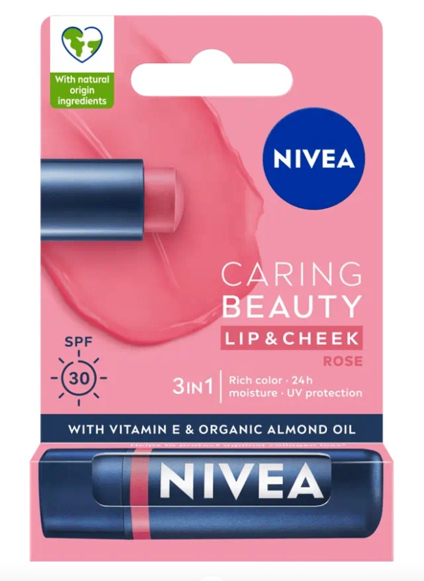 Ruj NIVEA Caring Beauty 3in1 Rose