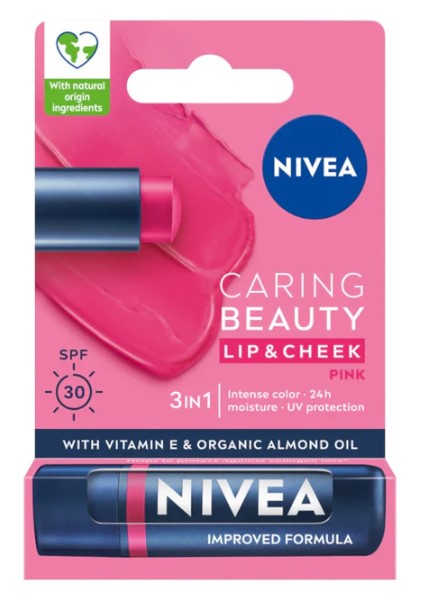 Ruj NIVEA Caring Beauty 3in1 roz