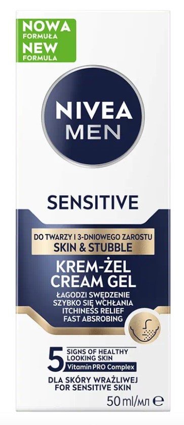 NIVEA Men Sensitive Face and 3-Day Beard Cream-Gel 50ml