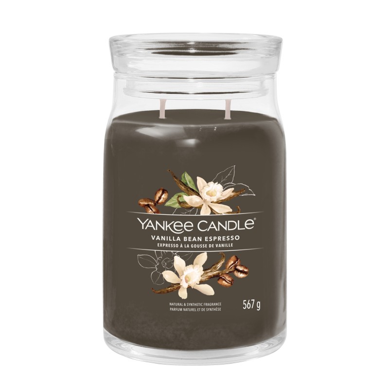 Lumânare Yankee Candle Signature într-un borcan mare cu două fitiluri Vanilla Bean Espresso