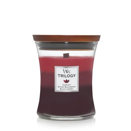 Lumânare medie WoodWick Trilogy Sun-Ripened Berries