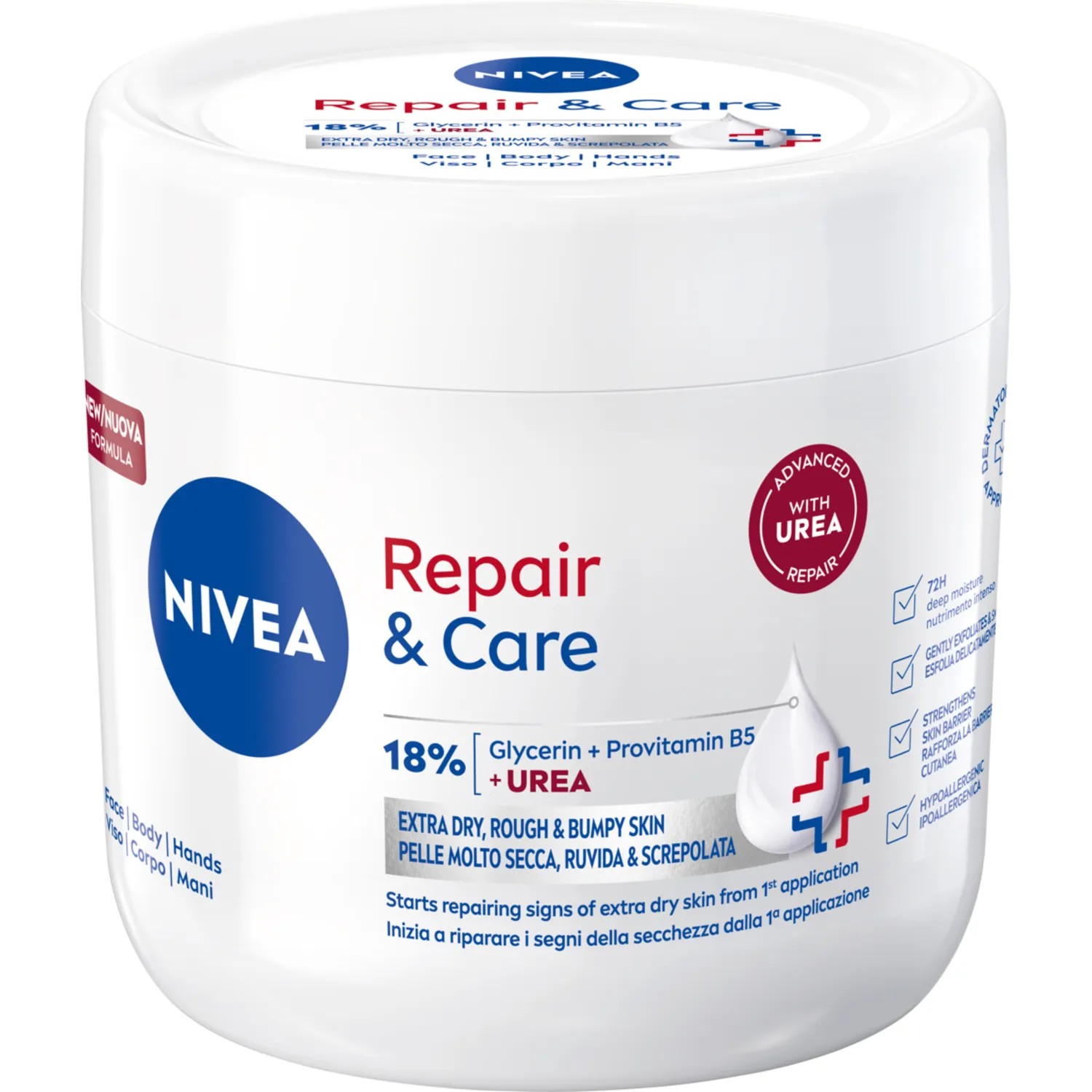 NIVEA Repair & Care Cremă multifuncțională pentru piele foarte uscată 400ml