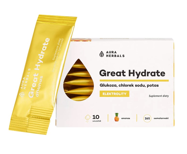 Aura Herbals Great Hydrate Electrolytes Pineapple Supliment alimentar 10 pliculețe