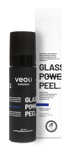 Veoli Botanica Glass Skin Power Peel Gel hidratant și iluminator peeling facial 30ml