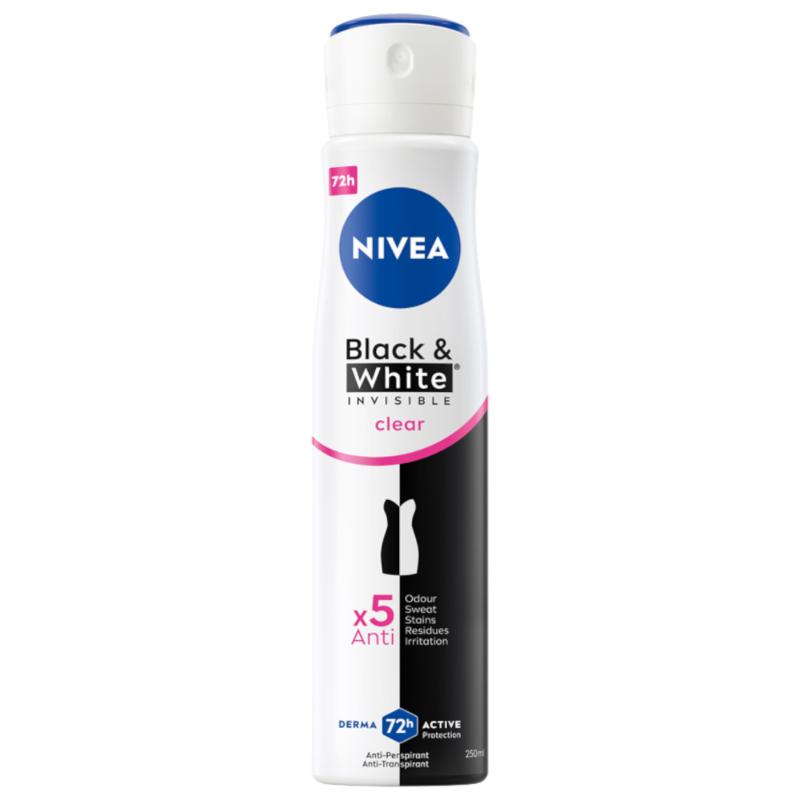 Spray antiperspirant NIVEA Black & White Clear, 250 ml